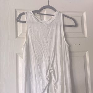ASTR Long White Knotted Tank Top